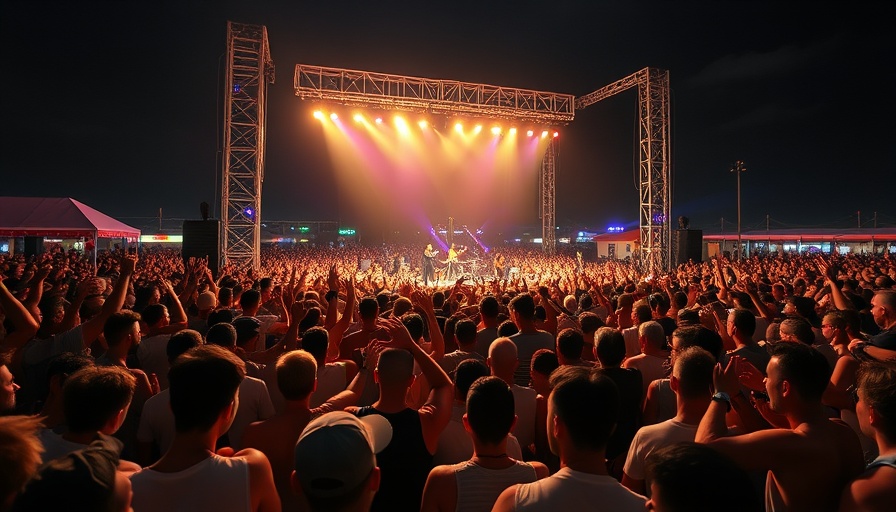 Expanded concert season in New Castle outdoor night scene with vibrant crowd.