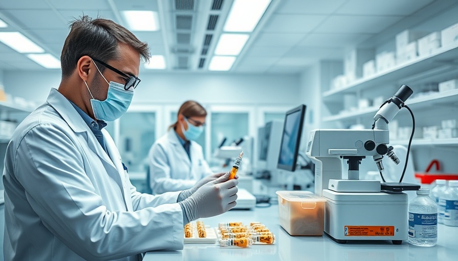 Scientists working in lab for USDA poultry vaccination plan.