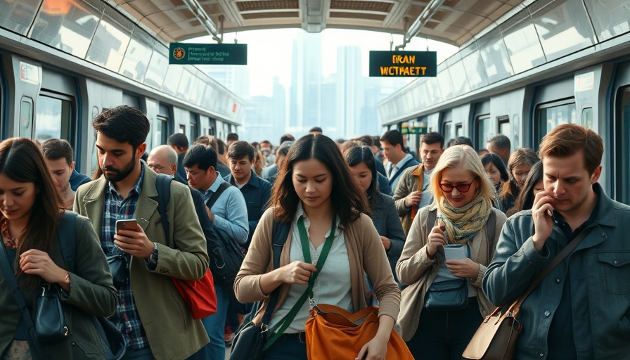 Commuters in urban train station highlighting the role of commuting in the local economy.