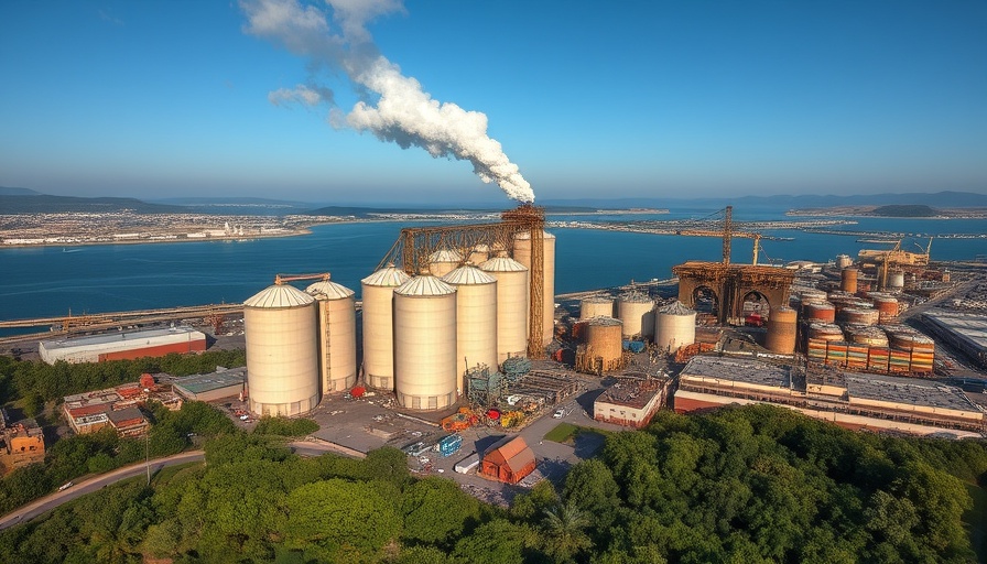Grain elevator reopening at Port of Indiana Burns Harbor aerial view.