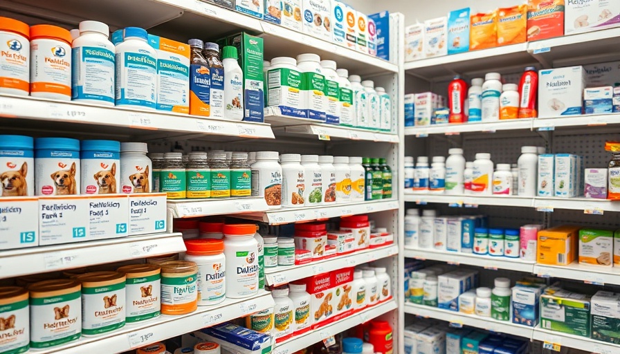 Affordable pet medications displayed on store shelves.