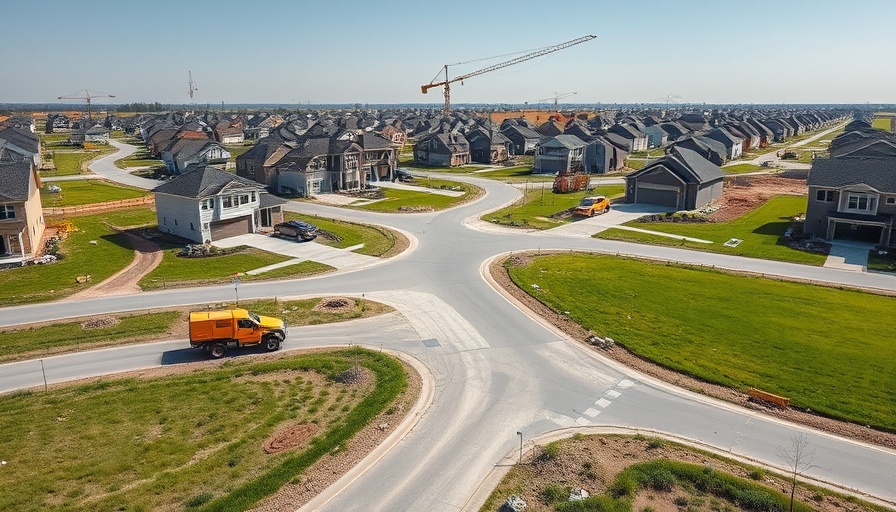 Martinsville housing development construction site with new homes.