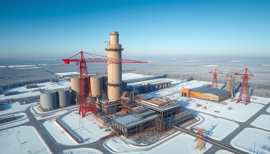 Expansive industrial complex in snowy Indiana Statewide landscape.