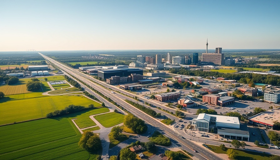 Columbus IN scenic view highlighting rail development potential.