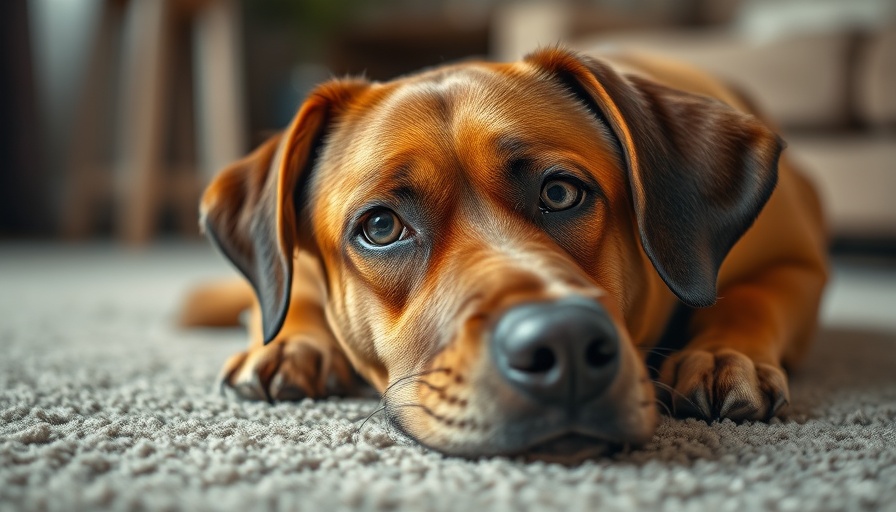 Attentive brown dog lying down, related to canine seizure questionnaire.