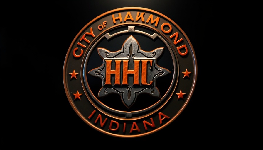 City of Hammond, Indiana seal emblem design with 1884.