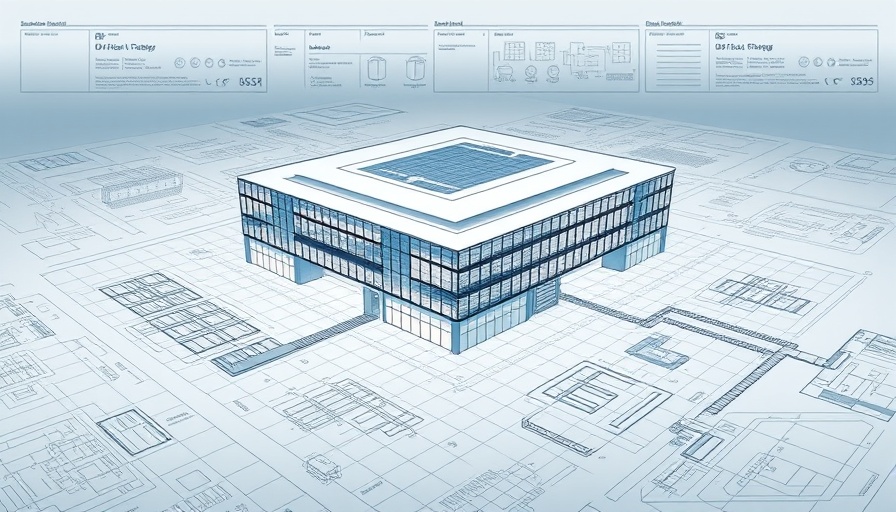NIPSCO data center proposal blueprint showing futuristic design.