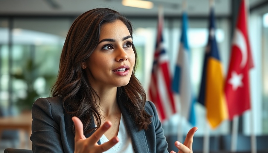 Interview discussing U.S. India Trade Relations in a modern office.