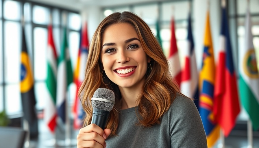 Woman being interviewed about US student visa applications.