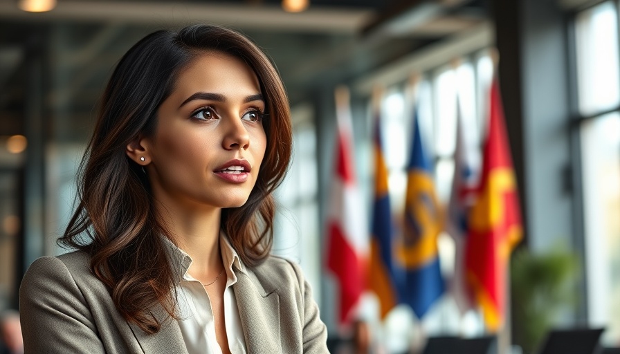 Woman discussing India as essential partner in US trade talks.