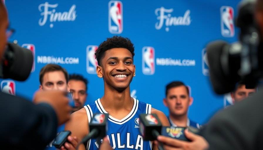 Ajay Mitchell speaking at press conference about multi-year deal.