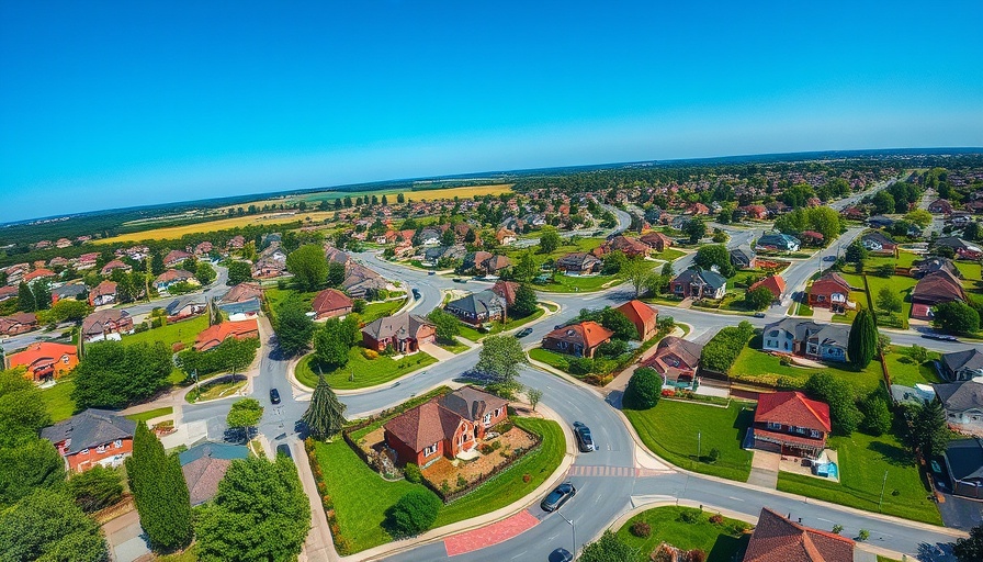 Aerial view showcasing LaPorte County housing demand.