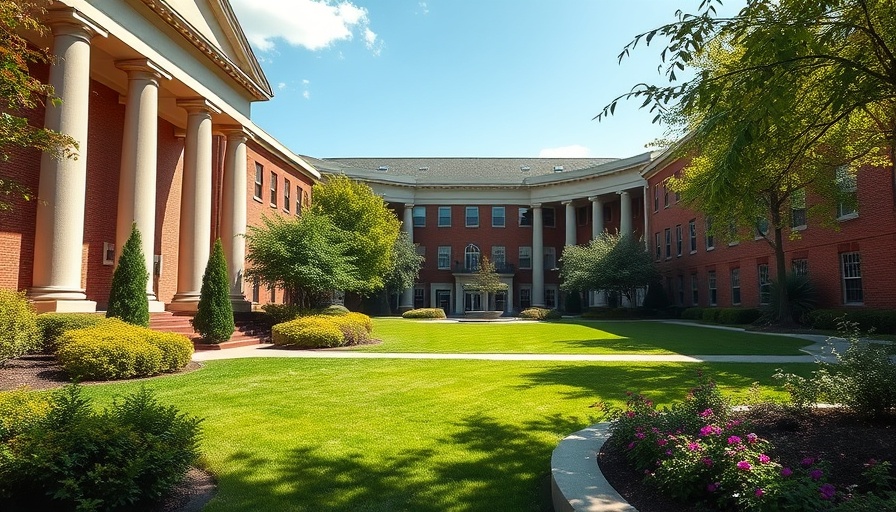 Marian University campus overhaul with renovated building and landscaping.