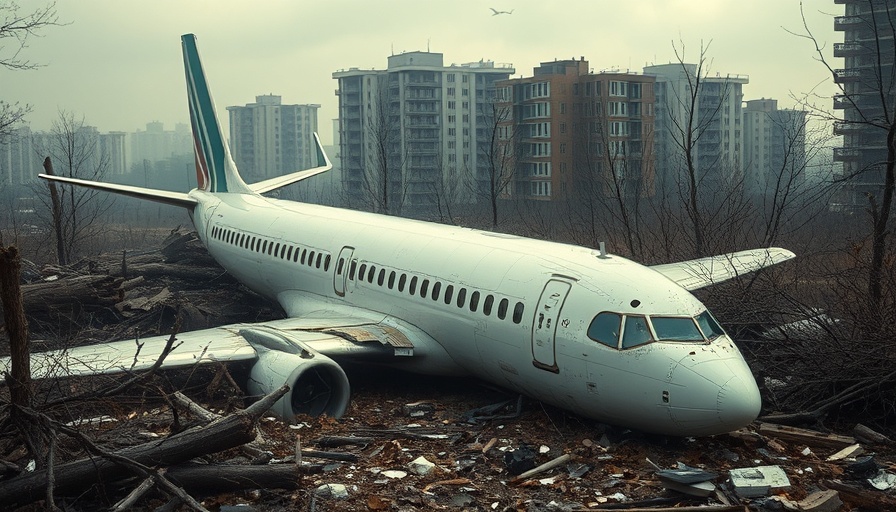 Airplane wreckage amidst debris in an urban area after a crash, Air India crash report.