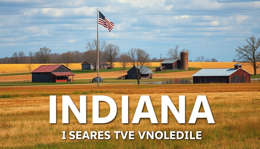 Rural Indiana landscape reflecting on gun violence issues.