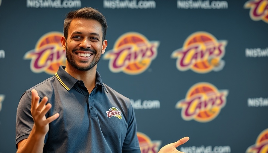 Smiling man in Cavs polo at conference, Cavs leadership extension.