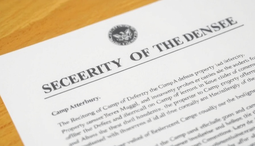 Official letter about Camp Atterbury ICE internment facility use.