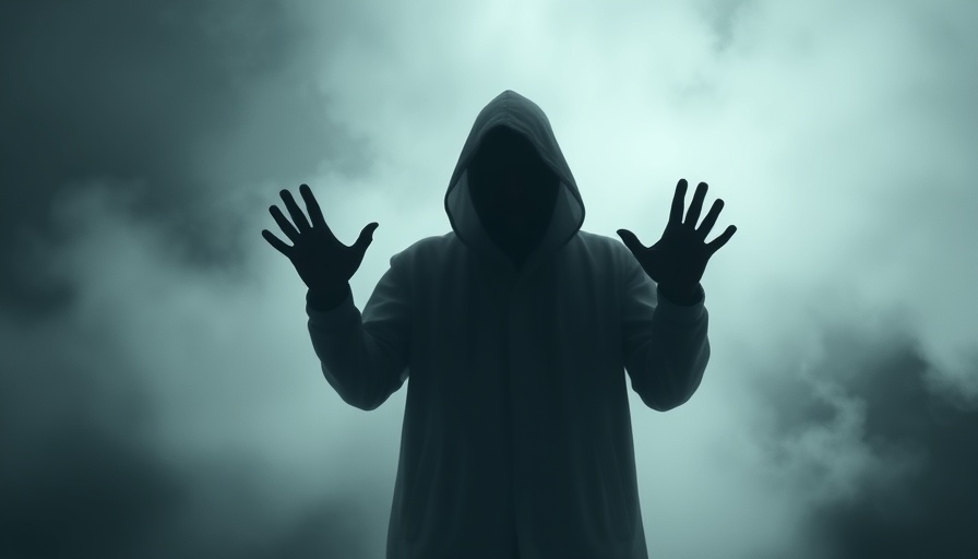 Mental health suicide prevention in psychosis concept with a ghostly silhouette.