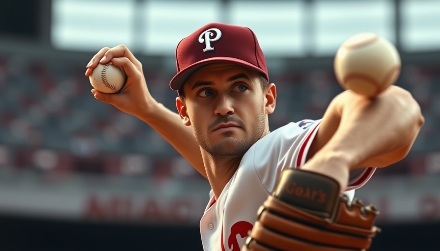 Baseball player pitching dynamically, wearing a white uniform.