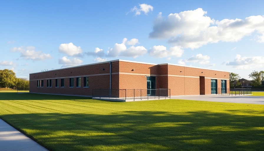 Seymour water treatment facility, modern brick building.