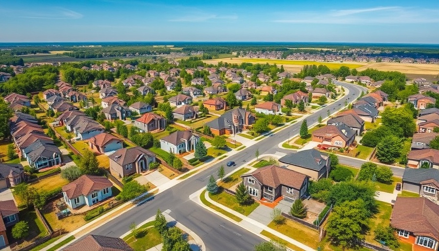 Aerial view of growing Central Indiana housing market with new homes.