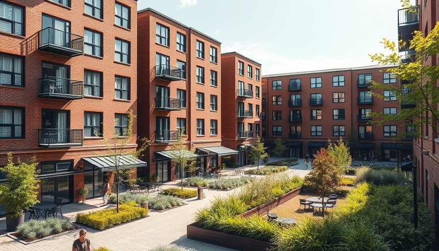 Terre Haute new apartments surrounded by greenery under a sunny sky.