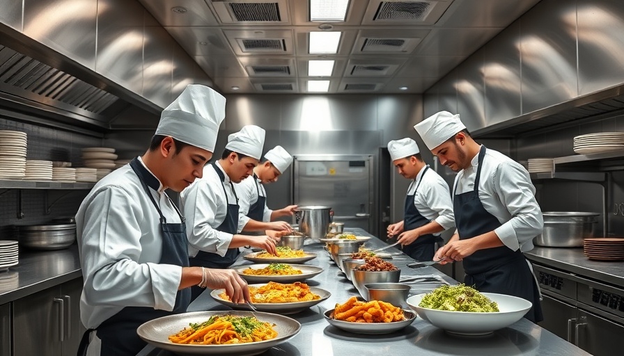 Meal prep business kitchen with organized meal containers.
