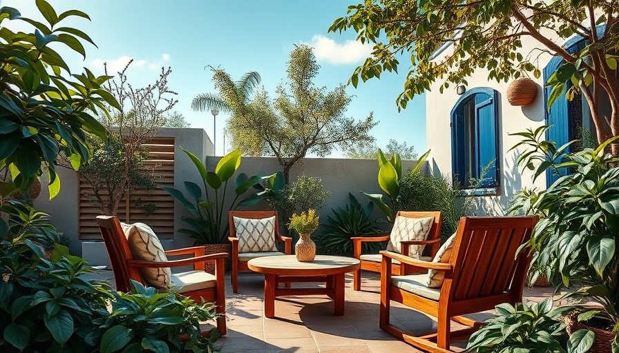 Cozy retreat seating area in Indianapolis garden, sunny day.