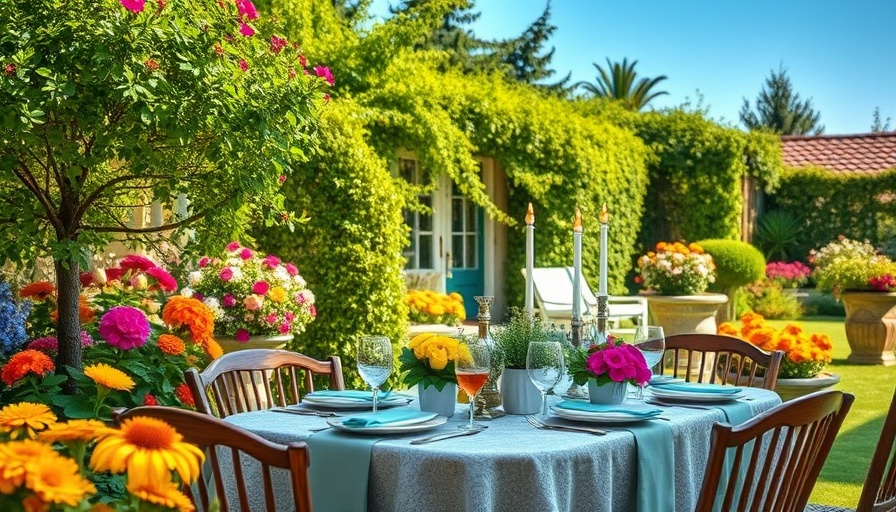 Martha Stewart-inspired summer table in Indianapolis garden.