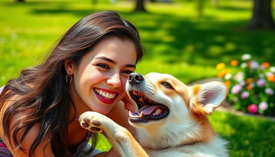 Pet owners happiness improvement with joyful woman and playful dog.