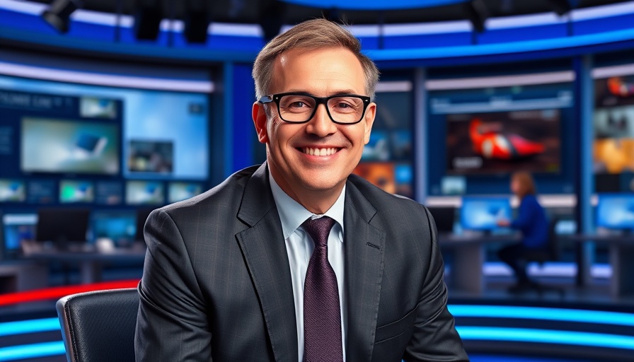Man in suit on Indiana Business News set.