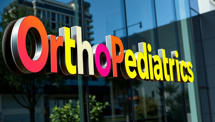 OrthoPediatrics specialty bracing division colorful building sign.