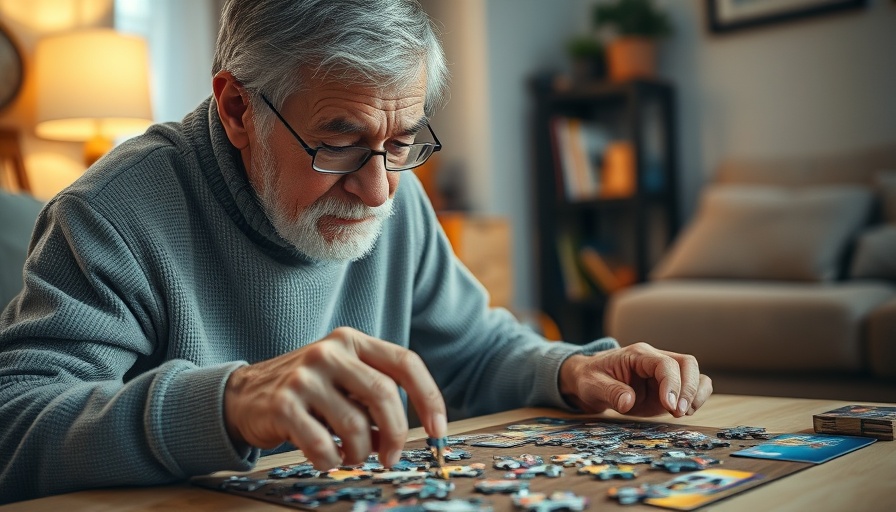 Older adult assembling puzzle, illustrating national dementia plans effectiveness.