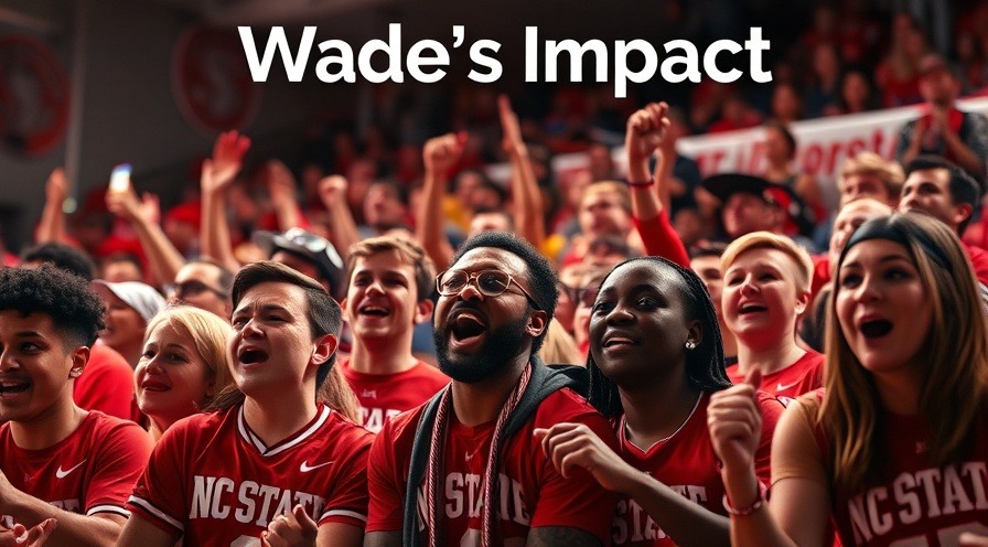 Vibrant scene of NC State fans at a basketball game, showcasing emotions and community spirit.