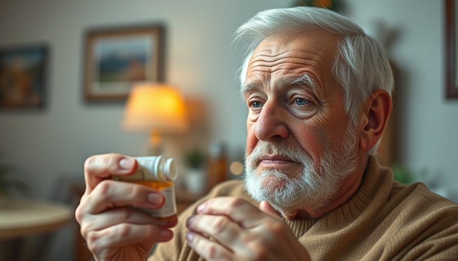 Propranolol reduces tremors in Parkinson's disease, man holding medicine.