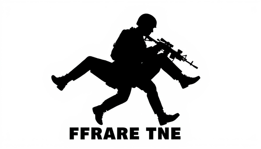 Silhouette of soldiers in aid pose, Wounded Warrior Project.