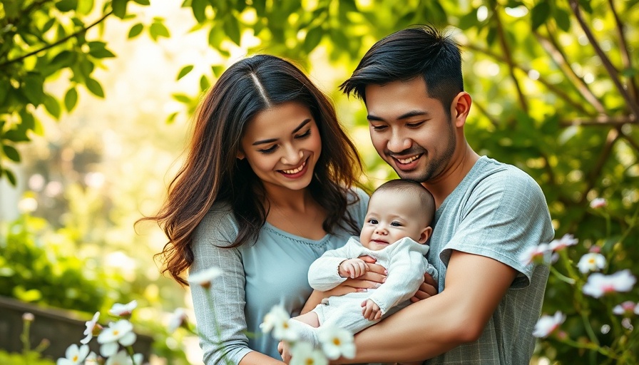 Gabe Torrez Act family portrait in a sunny garden.