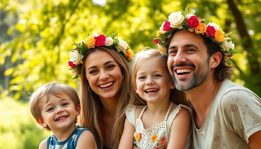 Happy family posing in nature, Gabe Torres Act inspiration.