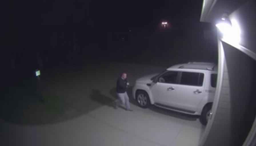Nighttime security camera footage of vehicle break-in in suburban Charlotte.