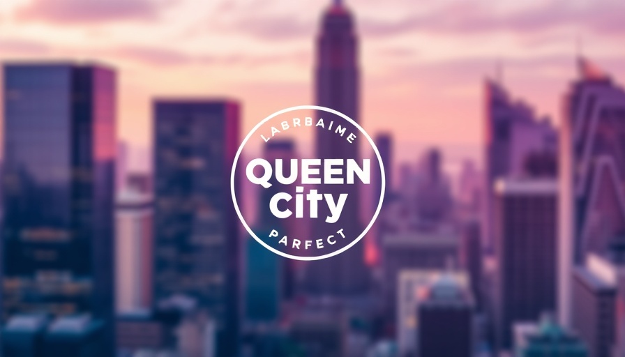 Queen City Loop logo against blurred Charlotte skyline for upcoming wellness events.