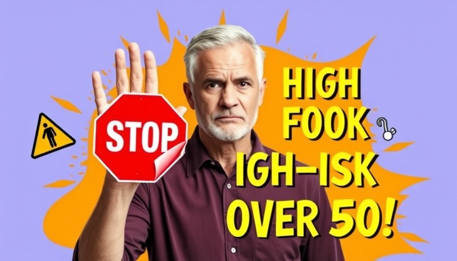 Graphic of high-risk foods for people over 50 with warning signs.