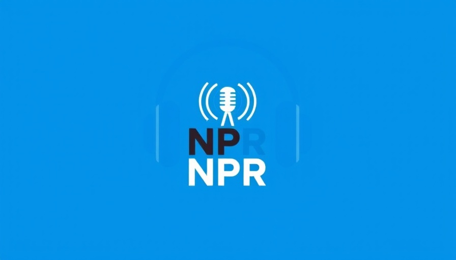 Blue NPR logo with headphones and radio tower icon.
