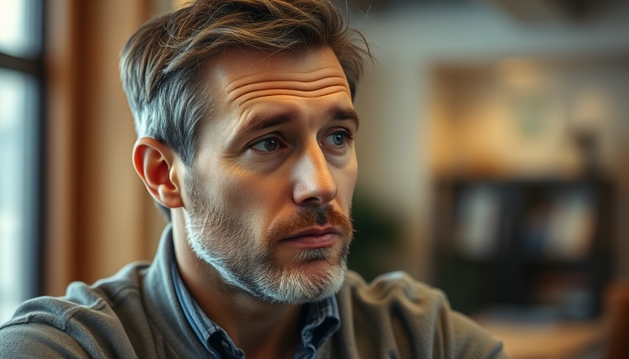 Introspective man discussing importance of financial planning.
