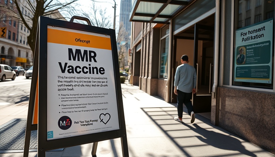 Getting measles under control with public health MMR vaccine sign.