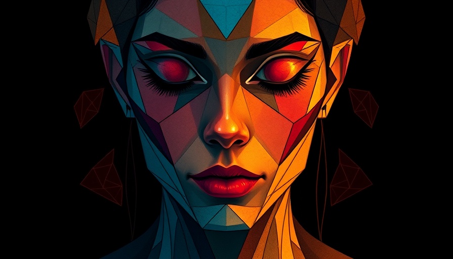 Abstract geometric portrait conveying mindfulness meditation practices