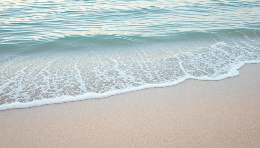 Tranquil beach image promoting mindfulness meditation practices.