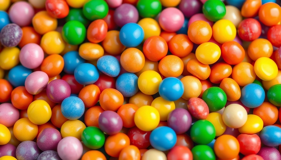 Vibrant multicolored candies illustrating phase out synthetic food dyes.