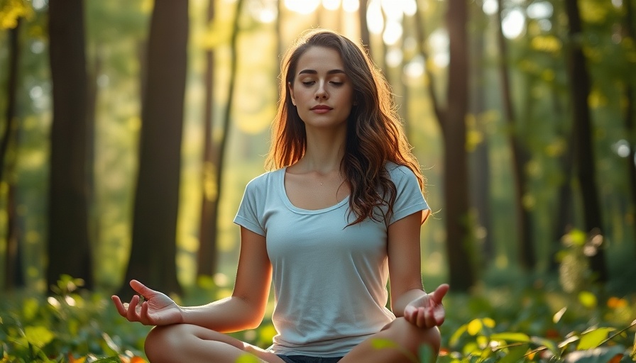 Mindfulness meditation practices for reducing anxiety in a tranquil forest.
