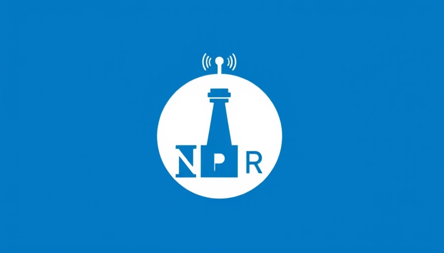 NPR logo with radio tower icon on blue background.