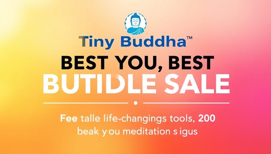 Colorful mindfulness meditation promotional graphic.